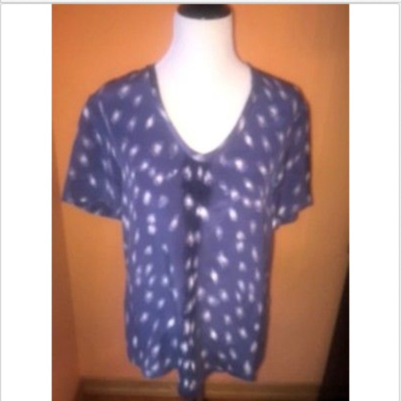 EQUIPMENT Silk Blue White Abstract Blouse SZ S/P - Picture 1 of 4